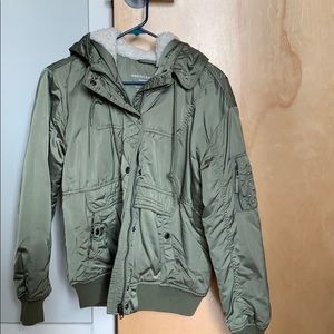 Green bomber jacket